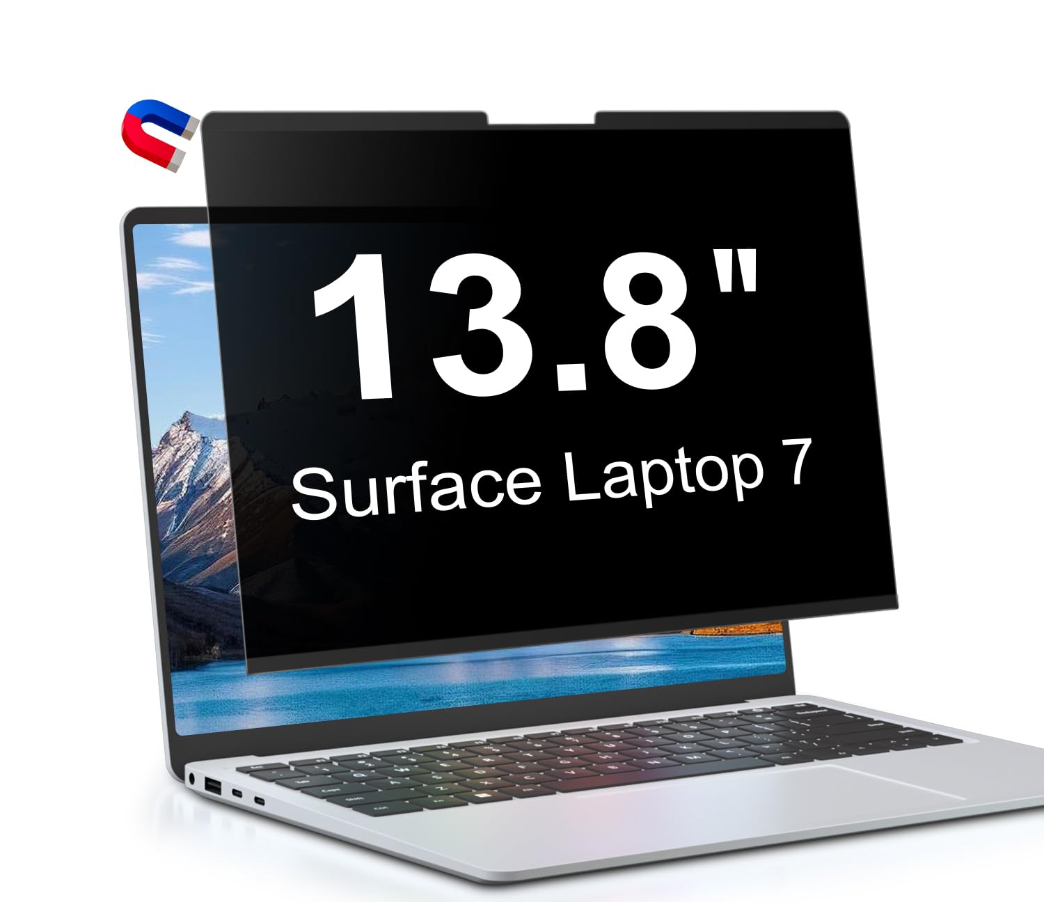 LUSA DESIGN 13.8 Inch Magnetic Privacy Screen for Microsoft Surface Laptop 7, Removable Anti Glare Screen Protector, Blue Light Computer Filter, Anti Spy Easy Install
