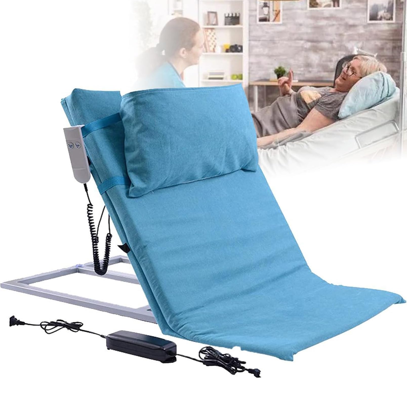 Respaldo de Cama elevable para Personas Mayores, Ayuda Ajustable para el Respaldo, Ayuda para Sentarse y levantarse, Elevador de Almohada médica portátil, para Soporte de Cuello, Cabeza y zo
