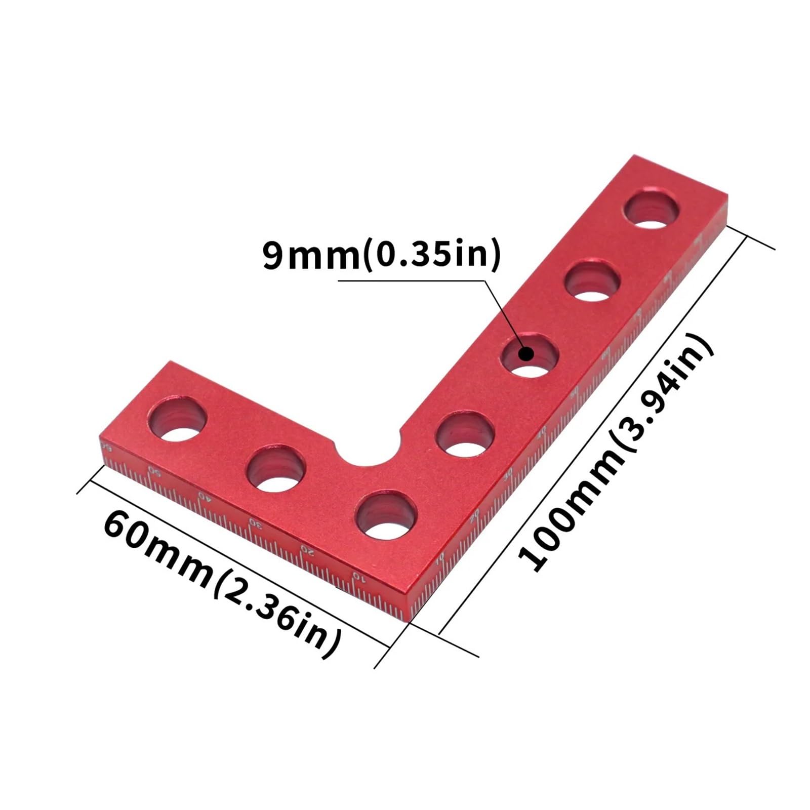 Set Square Righello Quadrato in Lega di Alluminio Calibro di Altezza metrico Squadra a L a 90 Gradi Strumento di misurazione per la Lavorazione del Legno Righello di Linea angolare