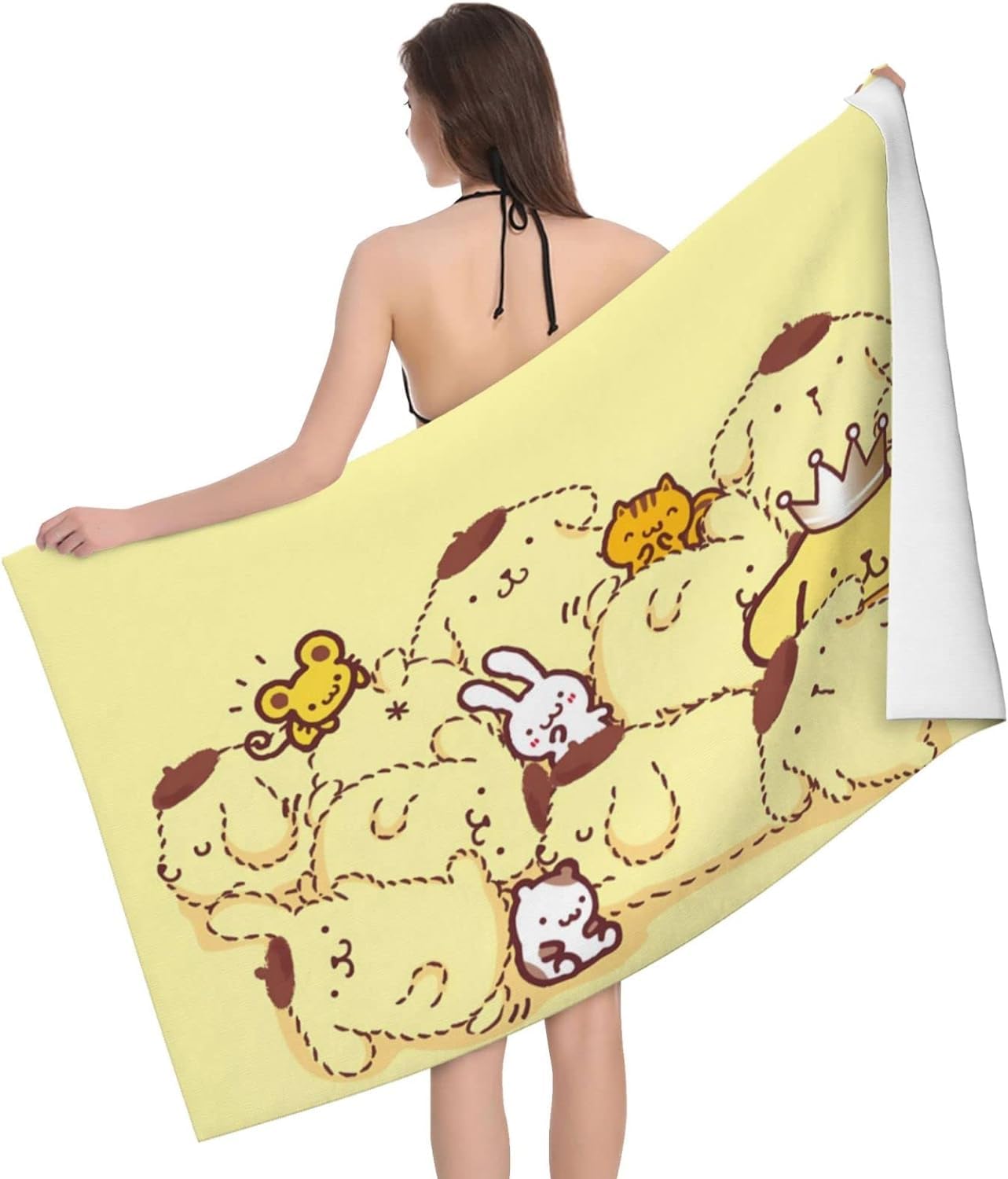 大特価❗️【新品・タグ付き】ポーズがとれるポムポムプリン　お洋服セット　ポーチ付き Amazon｜ポムポムプリン バスタオル、スポーツタオル 厚手 柔らか