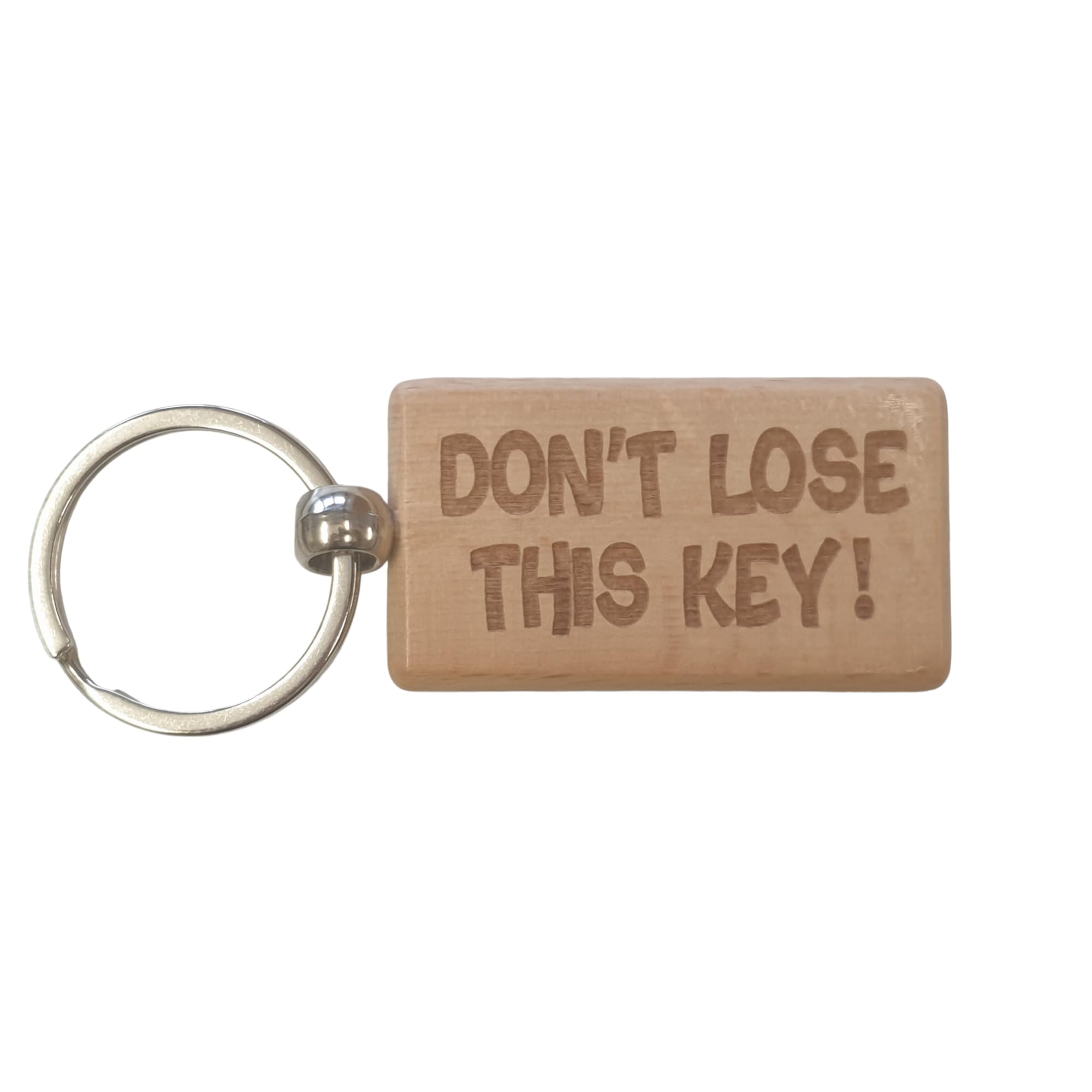 Decalarama Brown Important Keyring Gift Don't Lose This Key Nice Cute Engraved Wooden Key Fob Novelty Custom Work Shed House Present