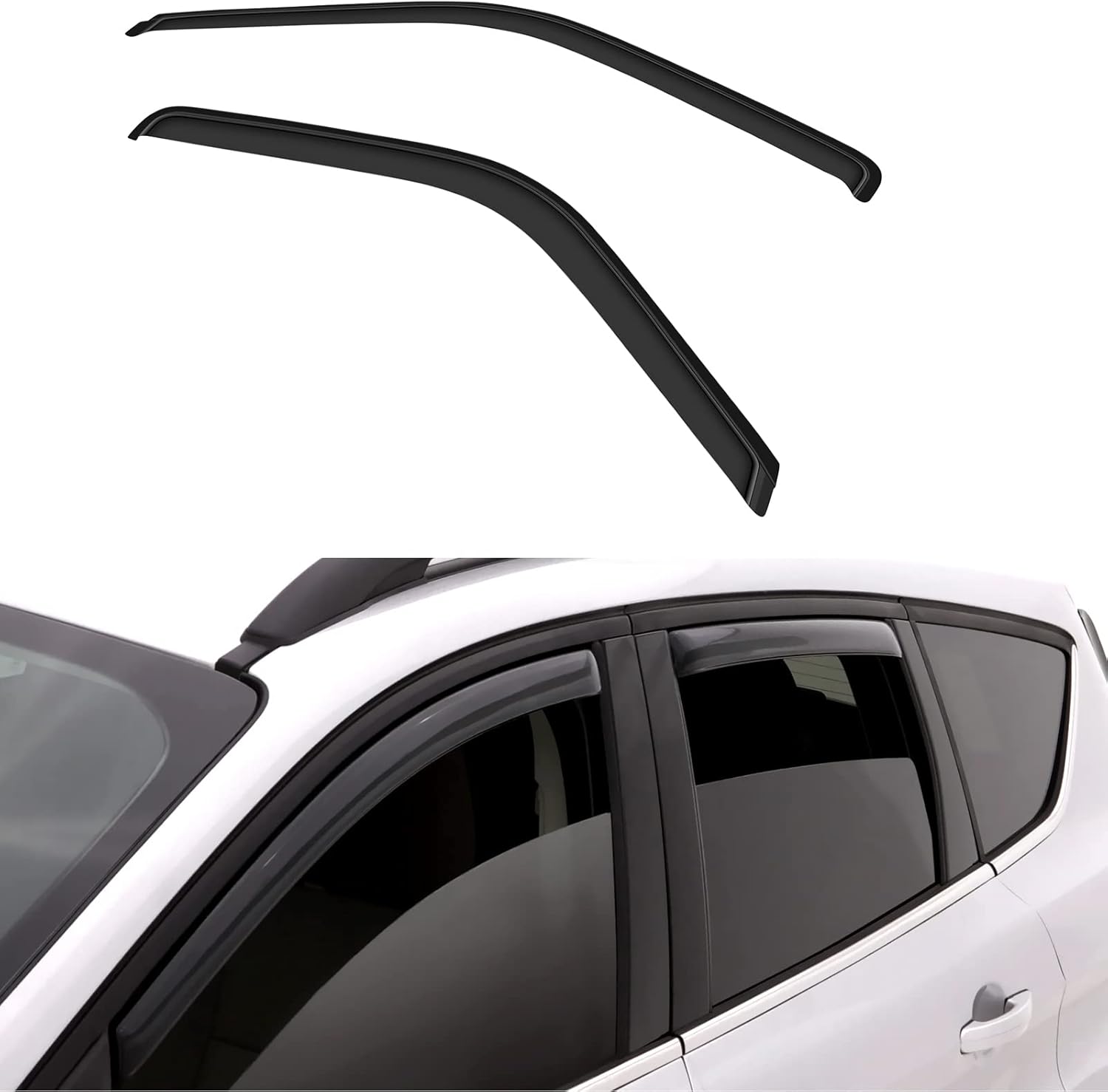 Side Window Deflector Dark Smoke Visors Rain Guards 2 -Piece Set for 1992-1994 for Chevrolet for Blazer