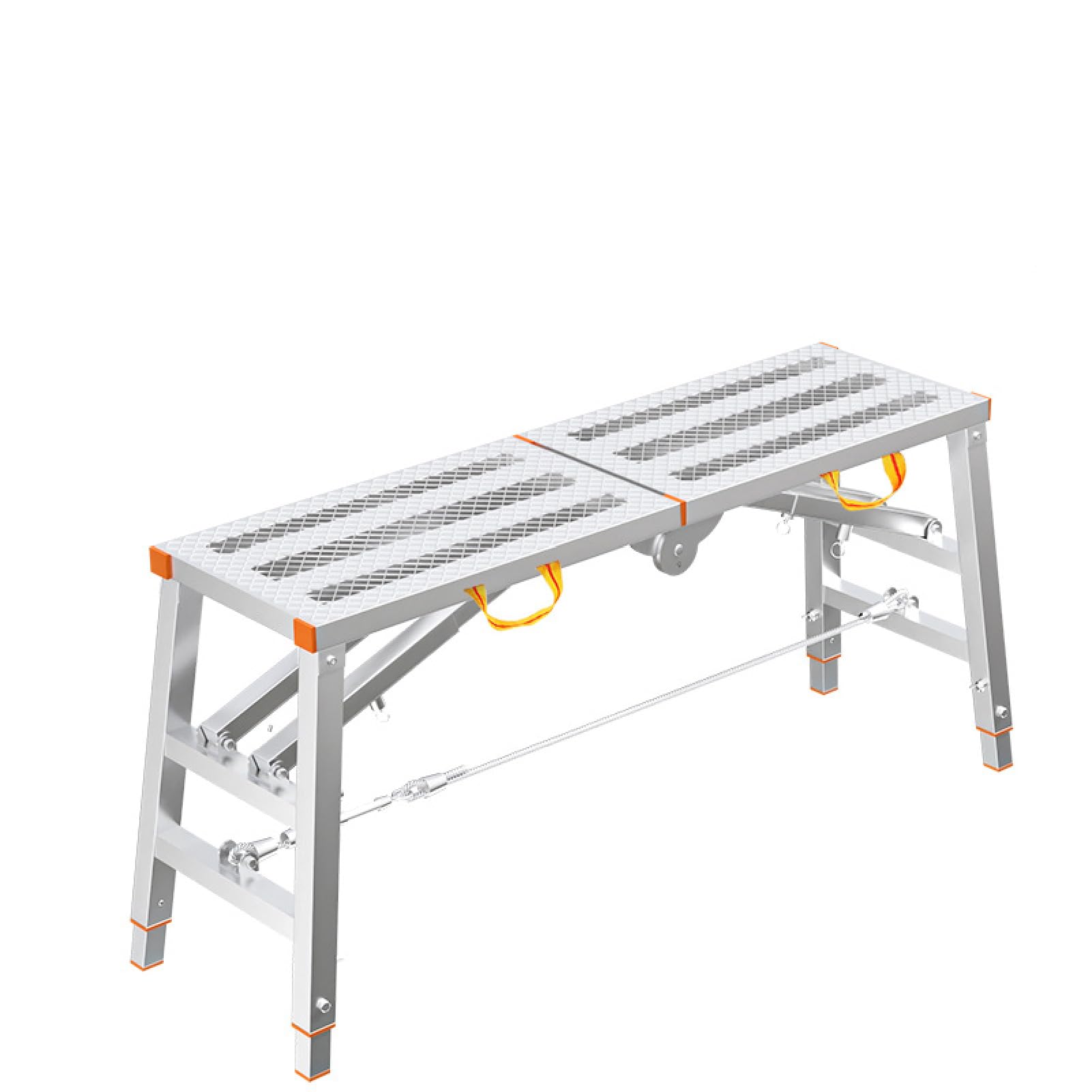 Andamio de acero con plataforma de trabajo y escalera plegable ajustable