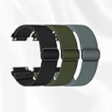 3 Pack Quick Release Watch Band - Choice of Width -20mm 22mm Watch Bands, Solo Loop Adjustable Elastic Nylon Watch Straps Replacement Wristband for Men Women