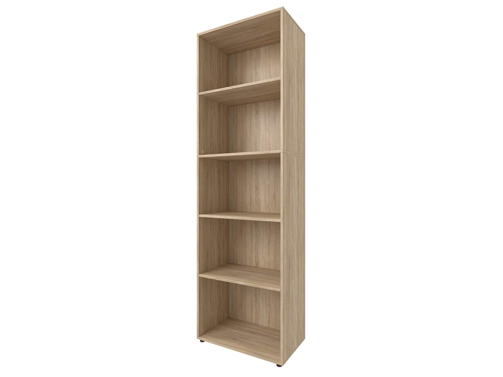 möbelando Regal Bücherregal Standregal Holzregal Beistellregal Büroregal Trio 5" Sonoma/Eiche