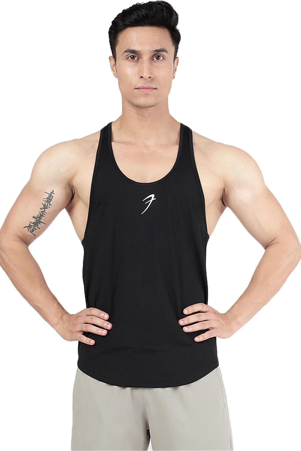 FUAARK Men Polyester Gym Tank Tops Sleeveless Sports Vest
