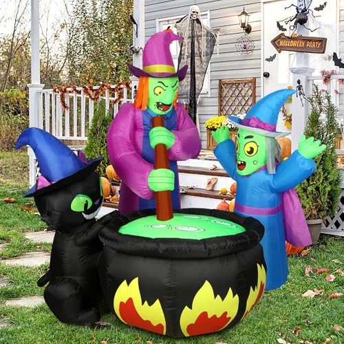 Haoteey HWITCHCAT 6Ft Halloween Inflatables Witches thumb #1