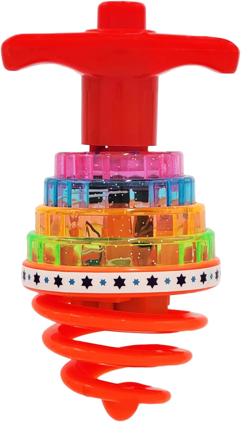 Hanukkah Dreidel Musical Bouncing Light-Up Dreidel Hanukkah Toys, Assorted Colors (2-Pack)