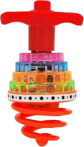 Miniatura 6 de Hanukkah Dreidel - Juguetes musicales de Hanukkah con luz para rebotar, varios colores (paquete de 4)