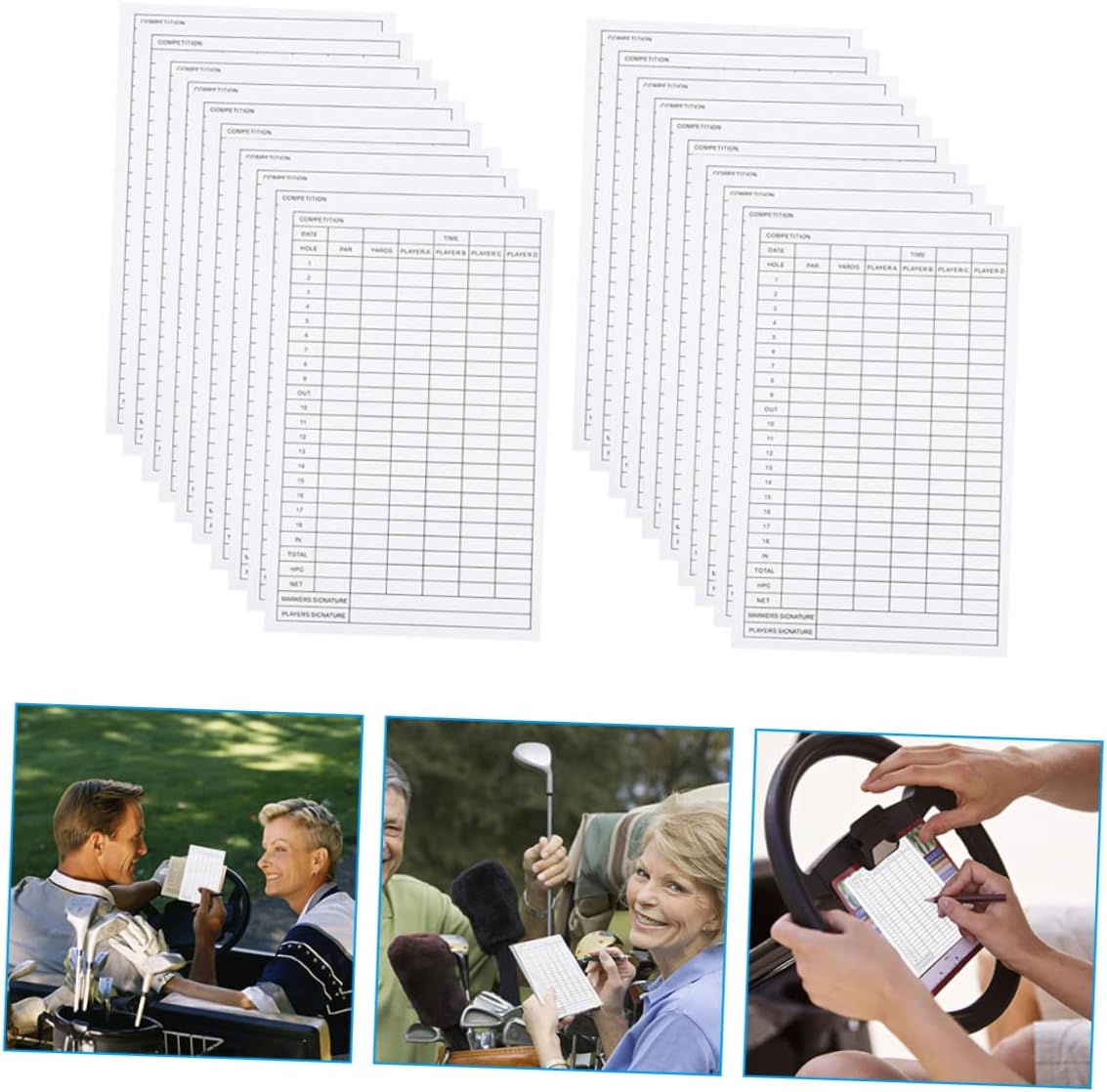 Sosoport 100 Pcs Golf Scorecard Sheet Music Notebook Outdoor Tools Disc Notebook Mini Score Cards Card Game Score Sheets Disc Score Sheet Record Cards Player Score Cards Score Record Tool