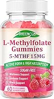 Vista 8 de Gomitas de L-metilfolato de 15 mg, suplemento de metilfolato, suplemento de 5-MTHF - Activo 5-MTHF - Apoya el bienestar general, vegano, sabor a