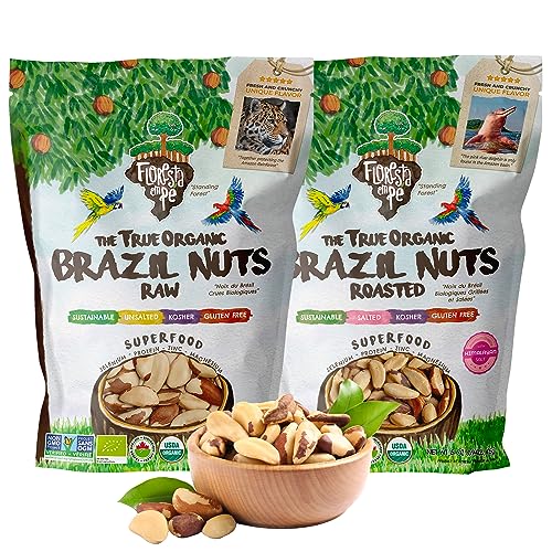 Raw Organic Brazil Nuts (15oz) + Roasted Organic Brazil Nuts Salted with Himalayan Salt (15oz) - (Bundle of 2) image 5