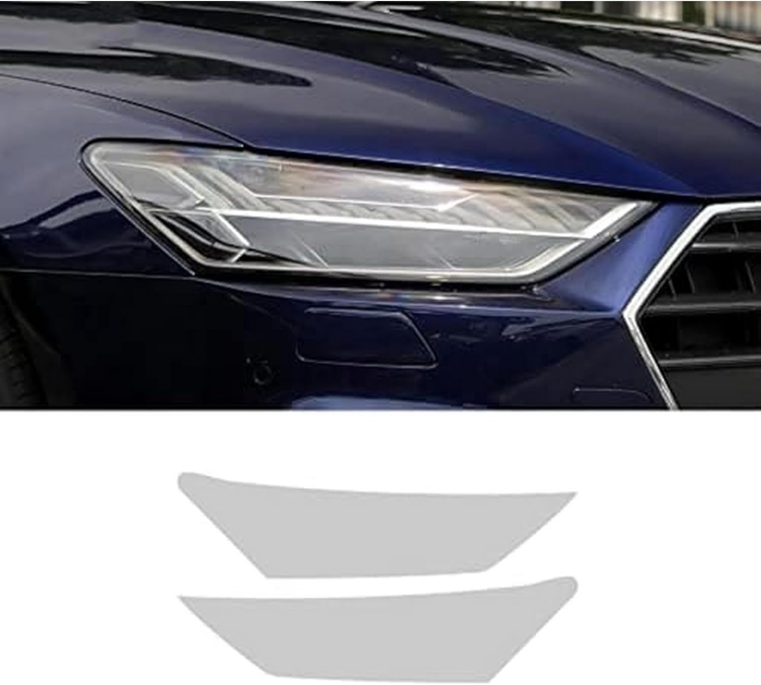 SamLng Car Front Light Film for Audi S7 2019 2020 Car Headlight Protective Film Front Light Transparent Blackened TPU Sticker Car Accessories Car Headlight Protective Film
