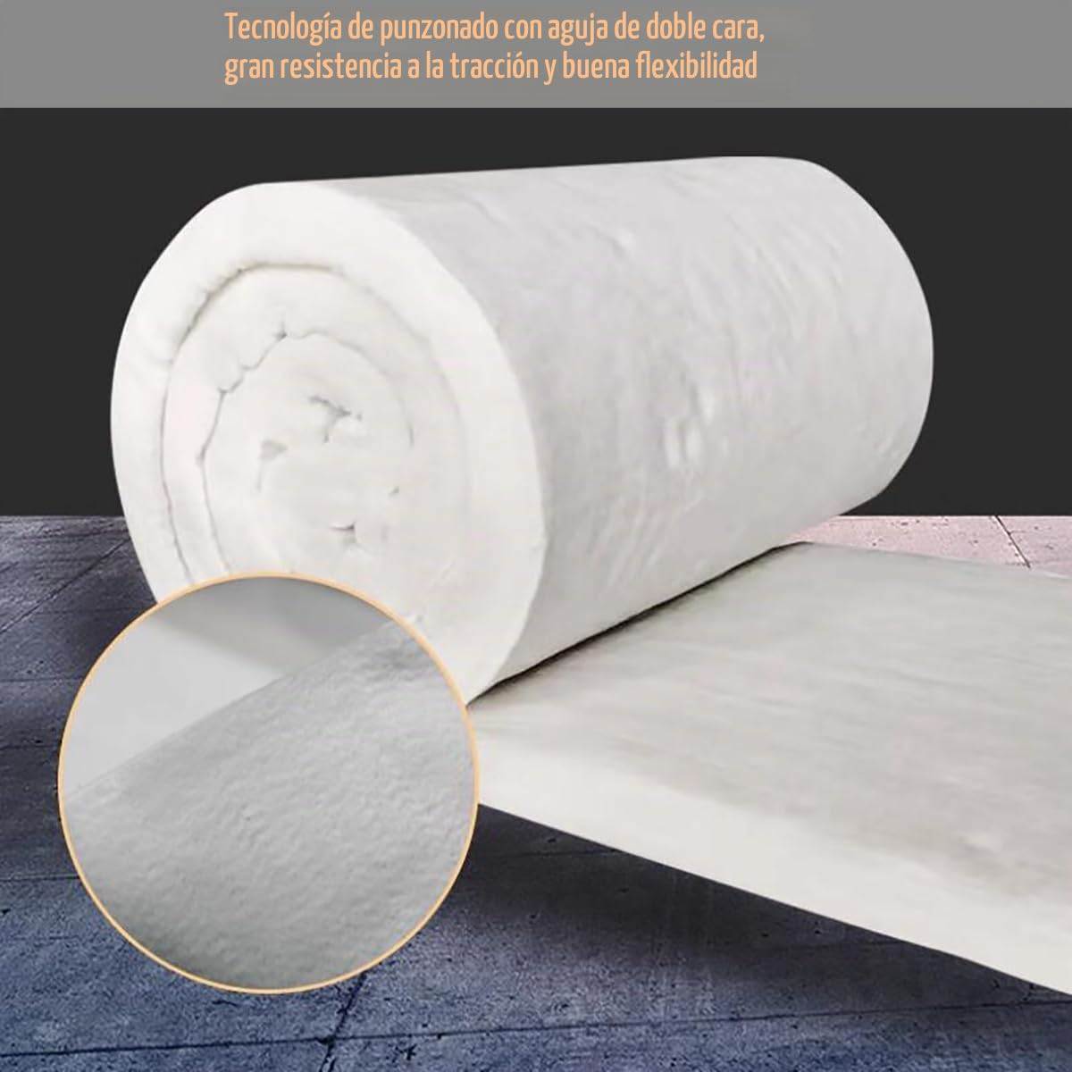 Manta Aislante de Fibra cerámica Papel de Aluminio de una Cara Manta De Fuego de silicato para Hornos Horno de Pan tubería,10 mm de Grosor(Size:61cm*15m)