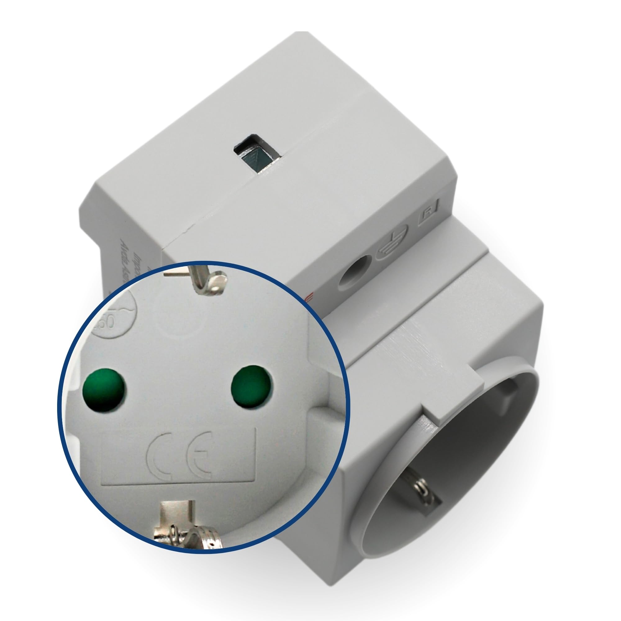 TECHZOCO Toma de corriente schuko, Enchufe Modular Schuko, Toma schuko Cofrets, Normativa EN/IEC60884-1 | Tensión de empleo 250V AC, Conexión hasta 25mm2, Intensidad 16A, 2 Polos+E, Apto para cofrets