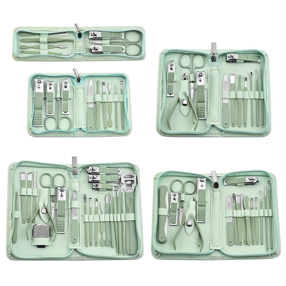 Nagelknipser Set, Edelstahl Maniküre und Pediküre Werkzeug Kit mit Cutters, Schere und Ohrlöffel für den Haushalt