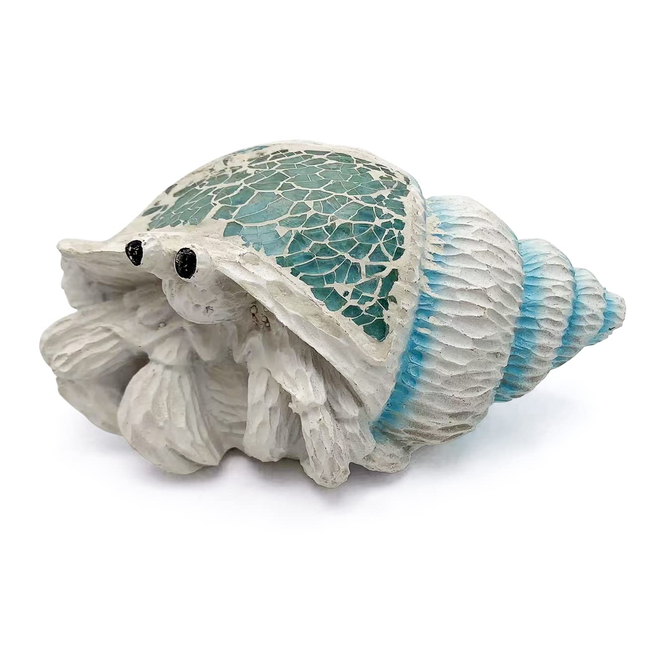 Usupgift Resin Ocean Series Statue Figurines for Gifts Home Bathroom Living Room Garden Desk Decor (Blue-Hermit Crab)