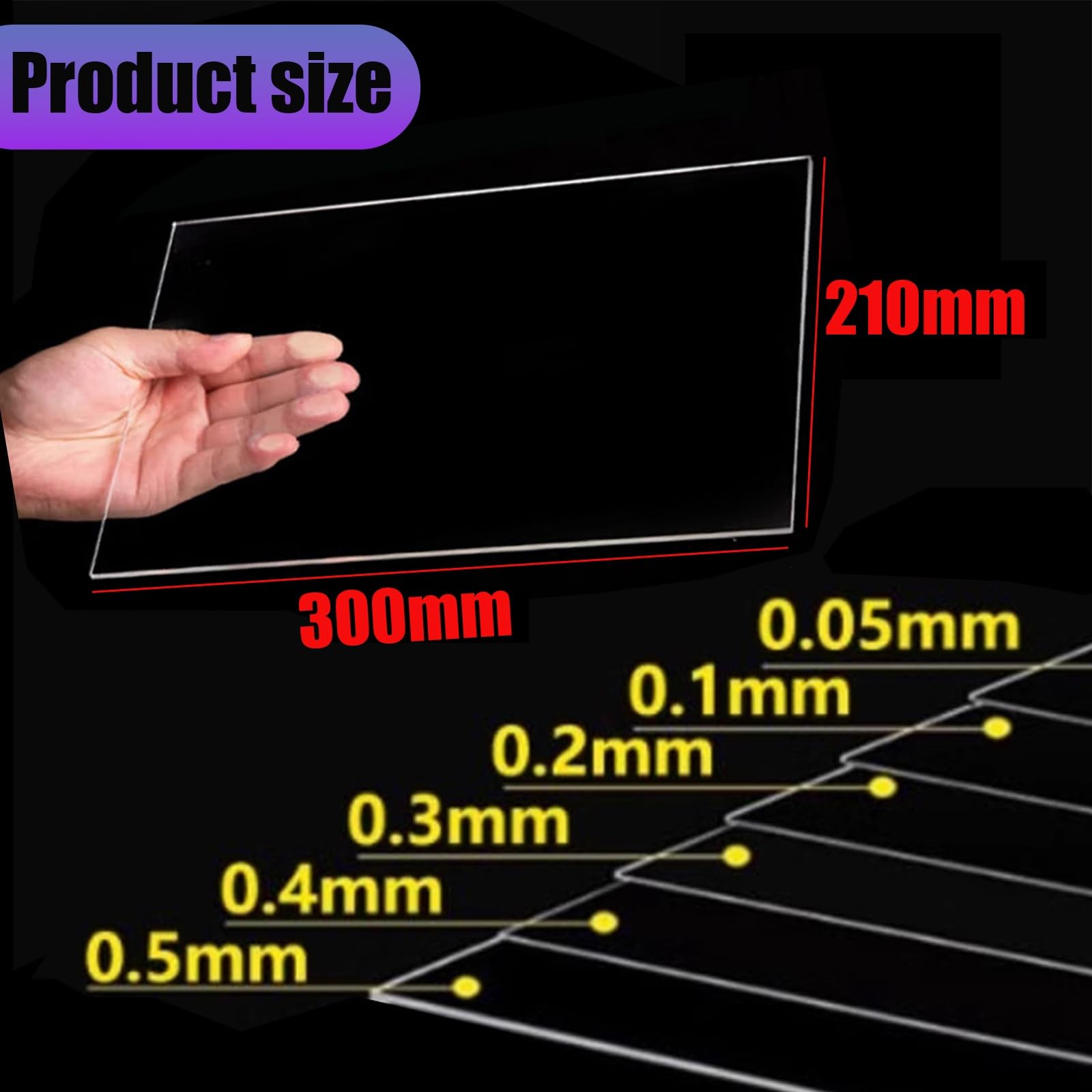 Rolka Filmu PET A4 210x300mm Arkusze Plastikowe Grubość 0.05-0.5mm Wszechstronny Papier Transferowy Do Druku Idealna Transferów Na Koszulkach, Sublimacji, Izolacji I Elektroniki(0.4MM-50Pcs)