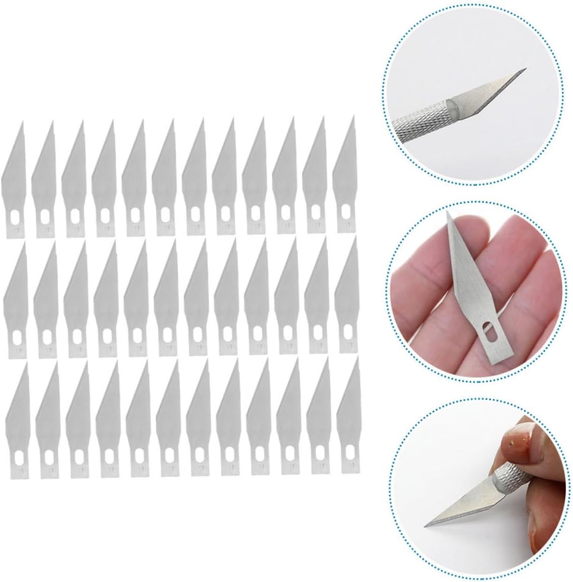 SHINEOFI 1 box Replacement Craft Cutting Blades Steel Carving Cutter Blades for Modeling Lightweight Durable Hobby Knife for Paper Crafting