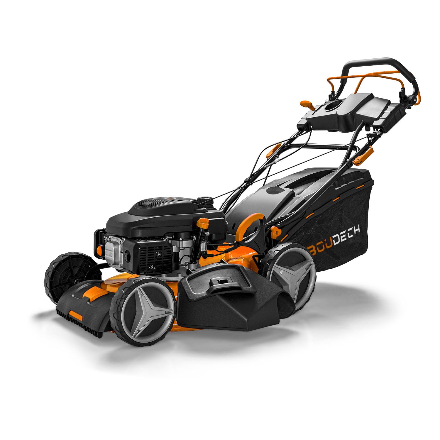Boudech® Cortacésped autopropulsado 225cc 5.2hp OHV 4 Tiempos con e-Start Mulching 4en1 520mm de Ancho de Corte