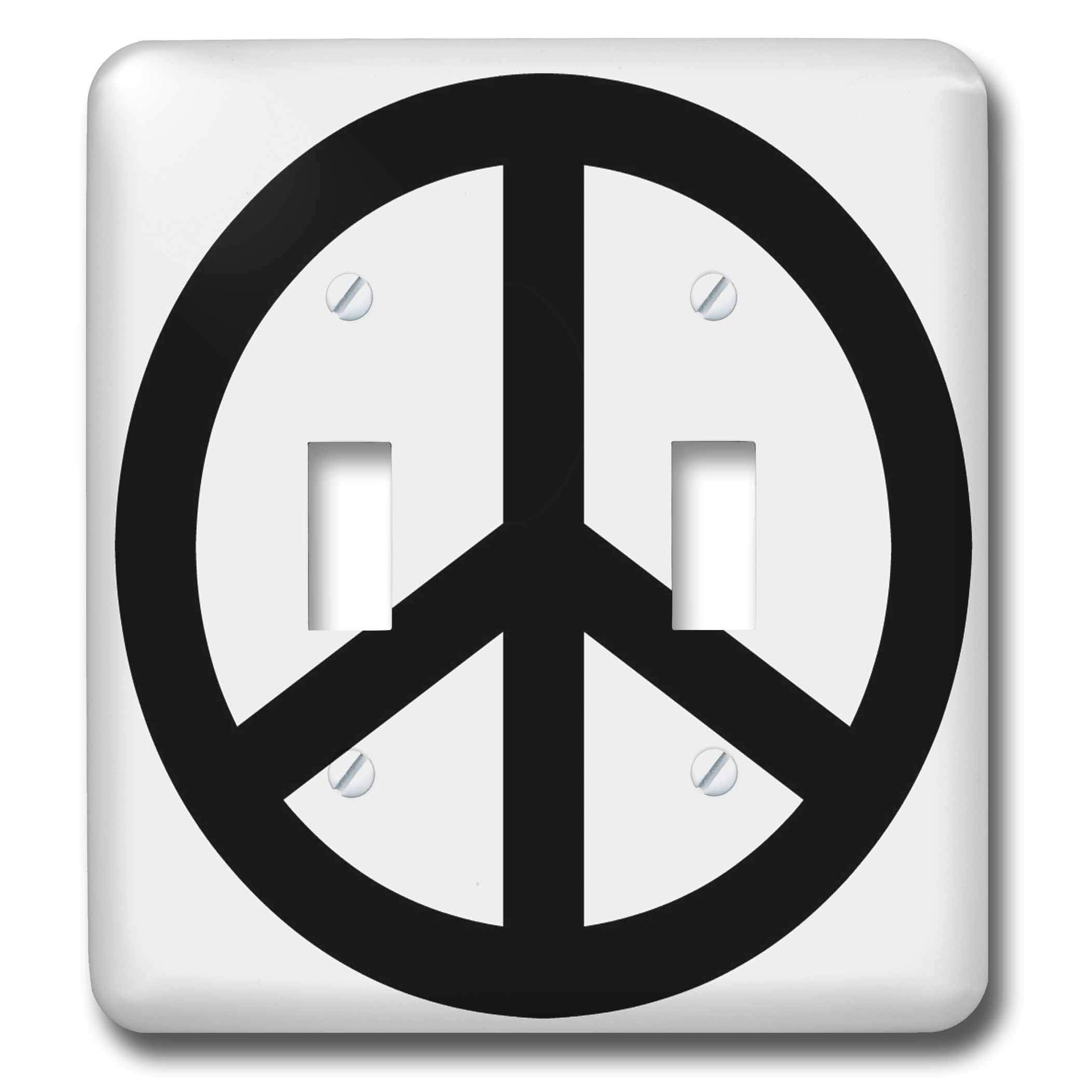 Interruptor doble con señal de paz negro para sustituir placas viejas o manchadas