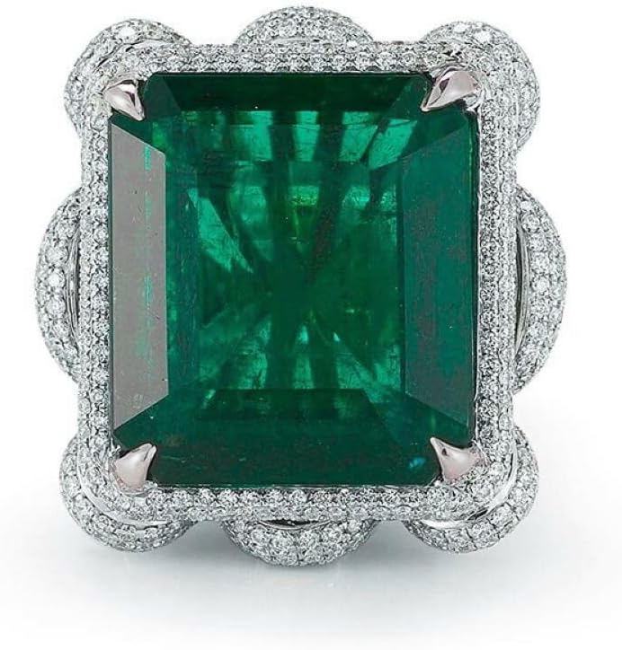 Wedding gift An emerald stone Wedding ring Engagement ring 925 sterling silver CZ Eternal Jewelry Findings Earring Backs Findings