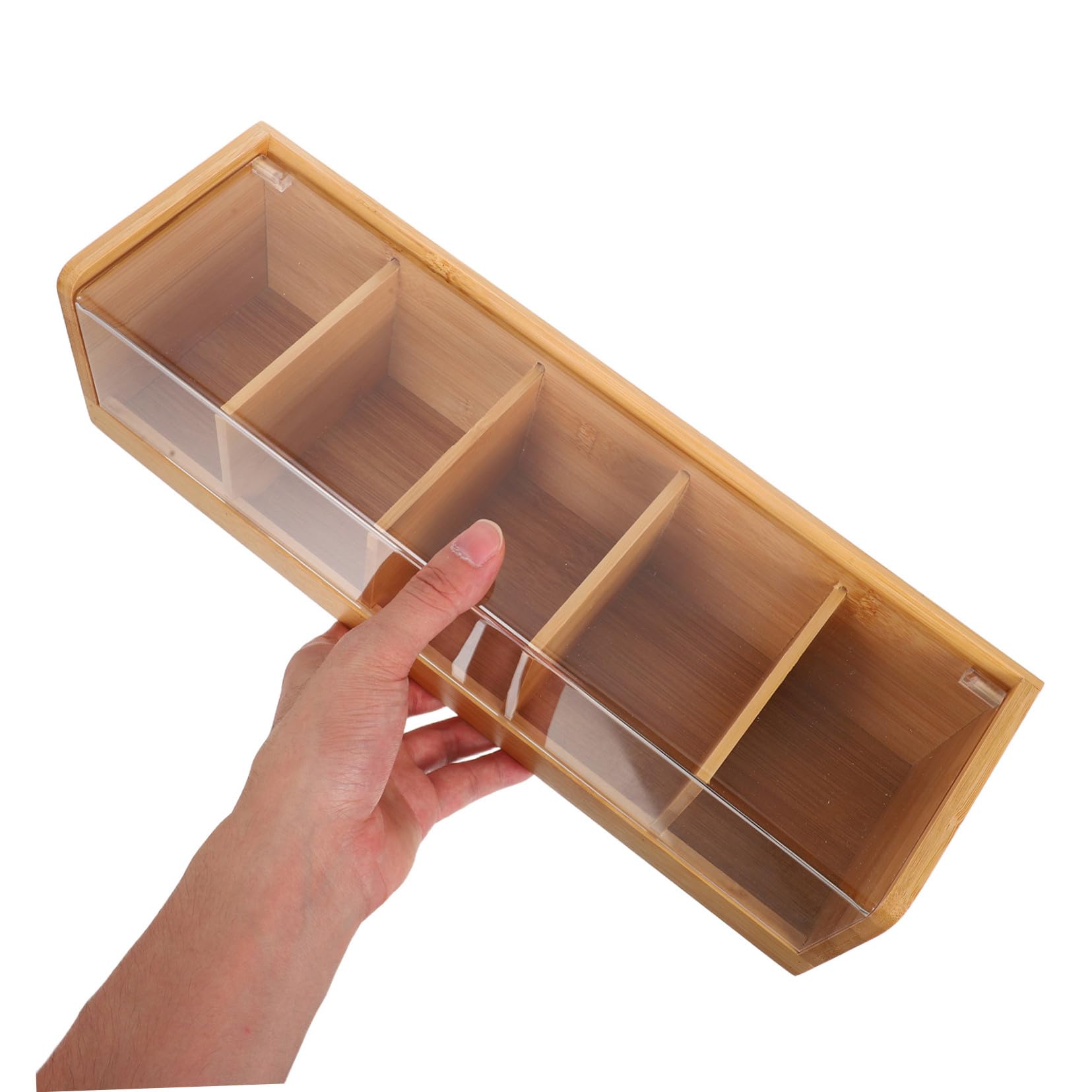 Gatuida Teebeutelbox Luftdichtem Deckel Getrennte Fächer für Teeaufbewahrung auch Geeignet als Kaffeekapselhalter und Zuckerbeutelhalter Organisierter Snackbehälter für Zuhause und Büro
