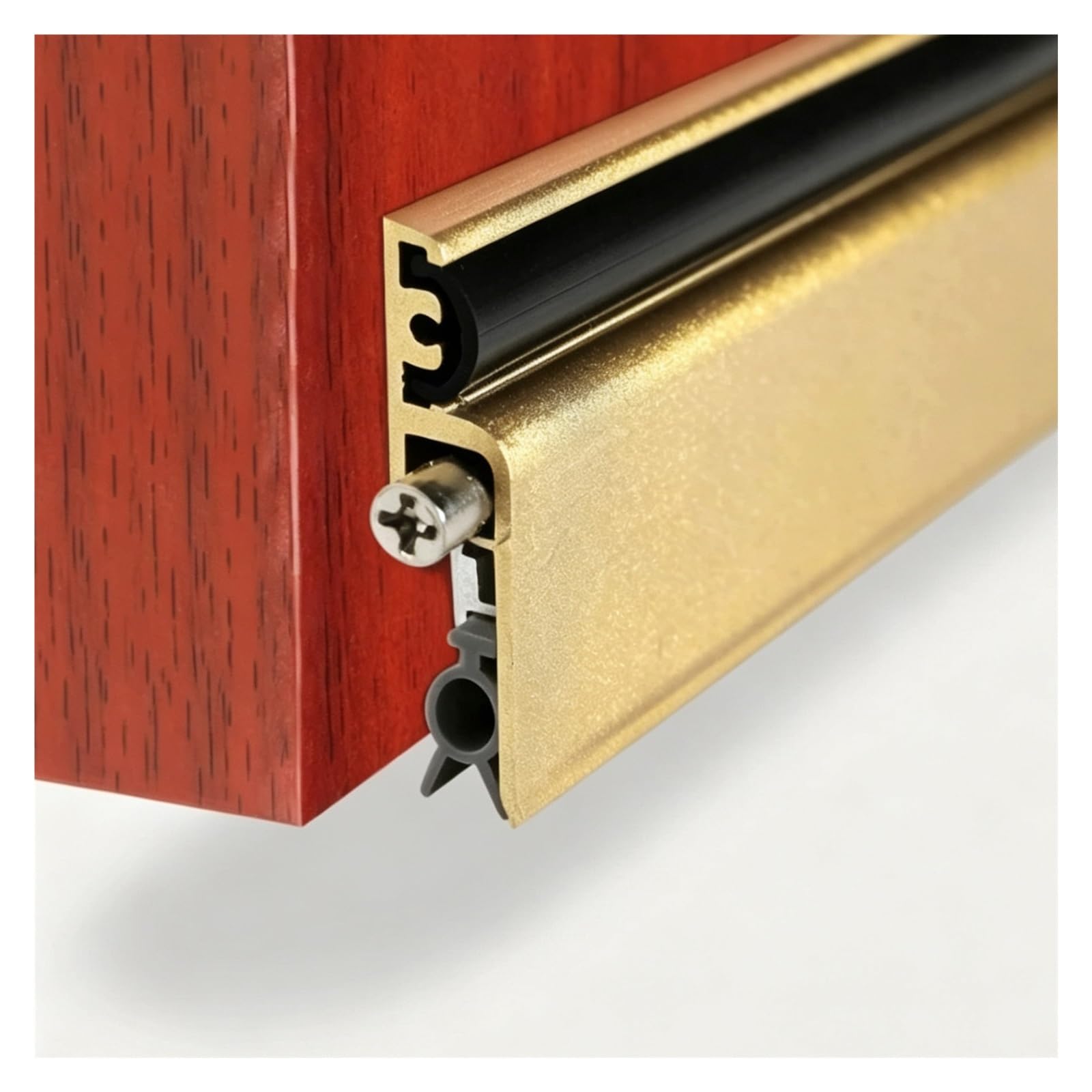 Hphdfs Gold Self-Rising Automatic Door Draft Stopper With Silicone Strip