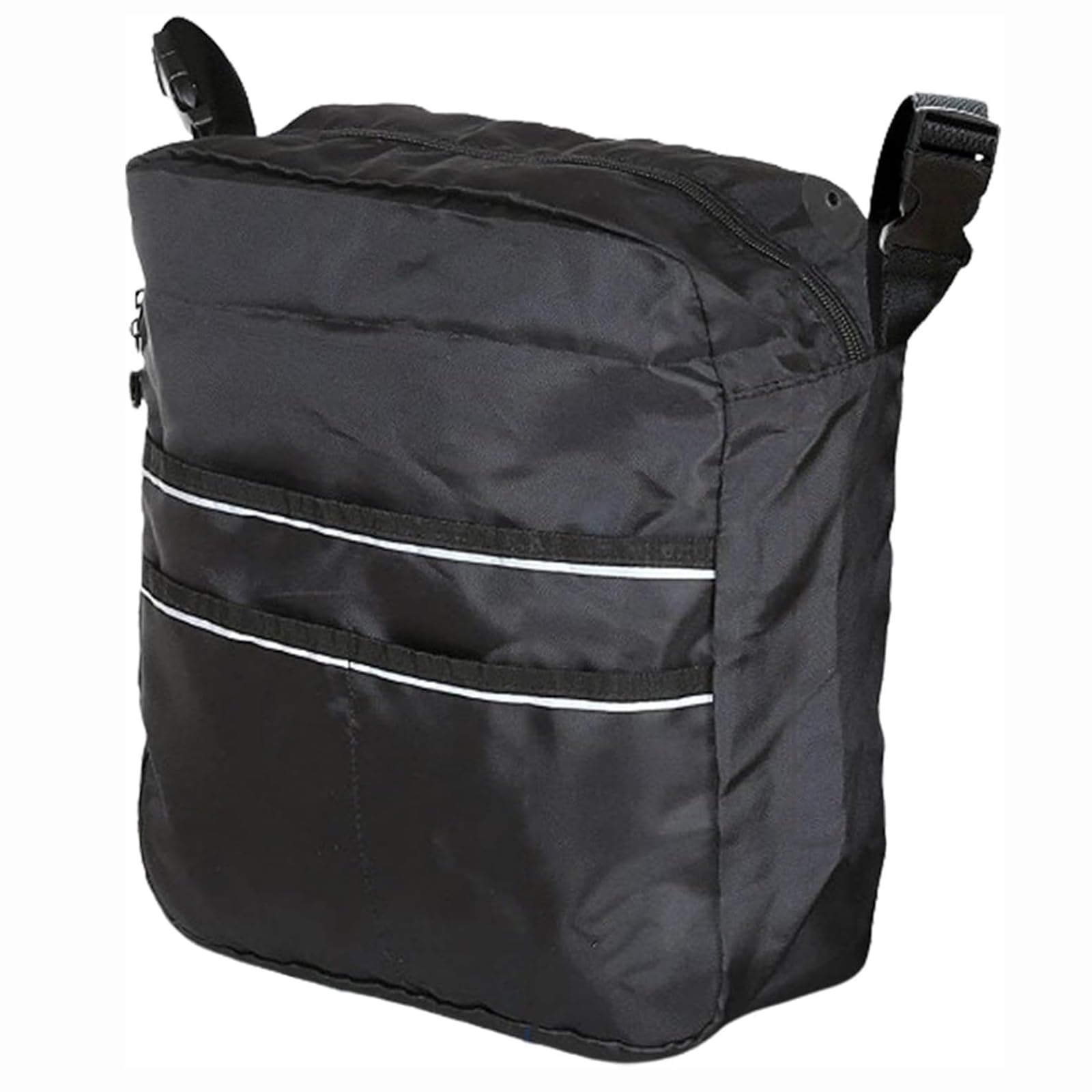 Borsa Zaino Posteriore Sedia a Rotelle, Pieghevole 600D Oxford Impermeabile portaoggetti appendere sul retro, per Ausili Deambulazione Anziani Conservazione dei Medicinali (Black,12 x 4 x 12.5 inches)
