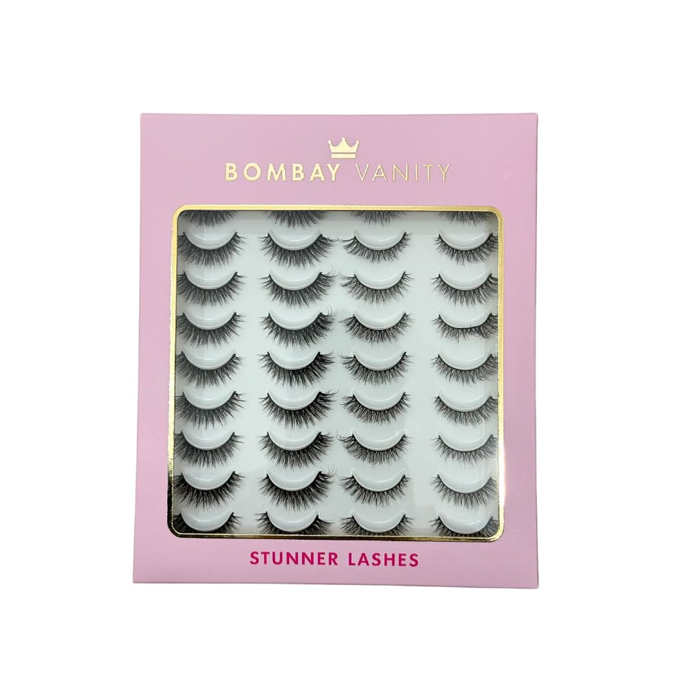 Bombay Vanity 20 Pair Natural Look Reusable 3D False Eyelashes For Bridal & Party Makeup H22-image-48