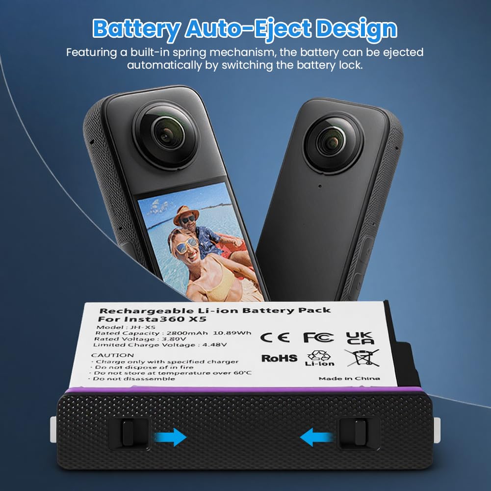 Honbobo Acculader voor Insta360 X5 Charge Case Opladen Hub Batterijen