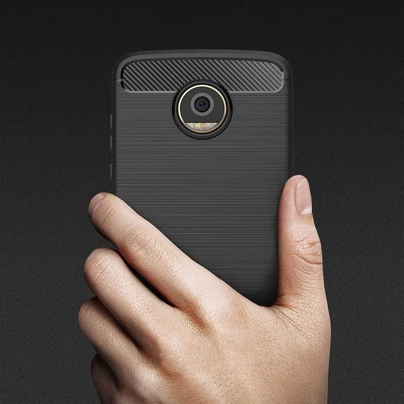 Image of Hybrid Carbon Fiber Back Case for Moto Z2 Play (Black)