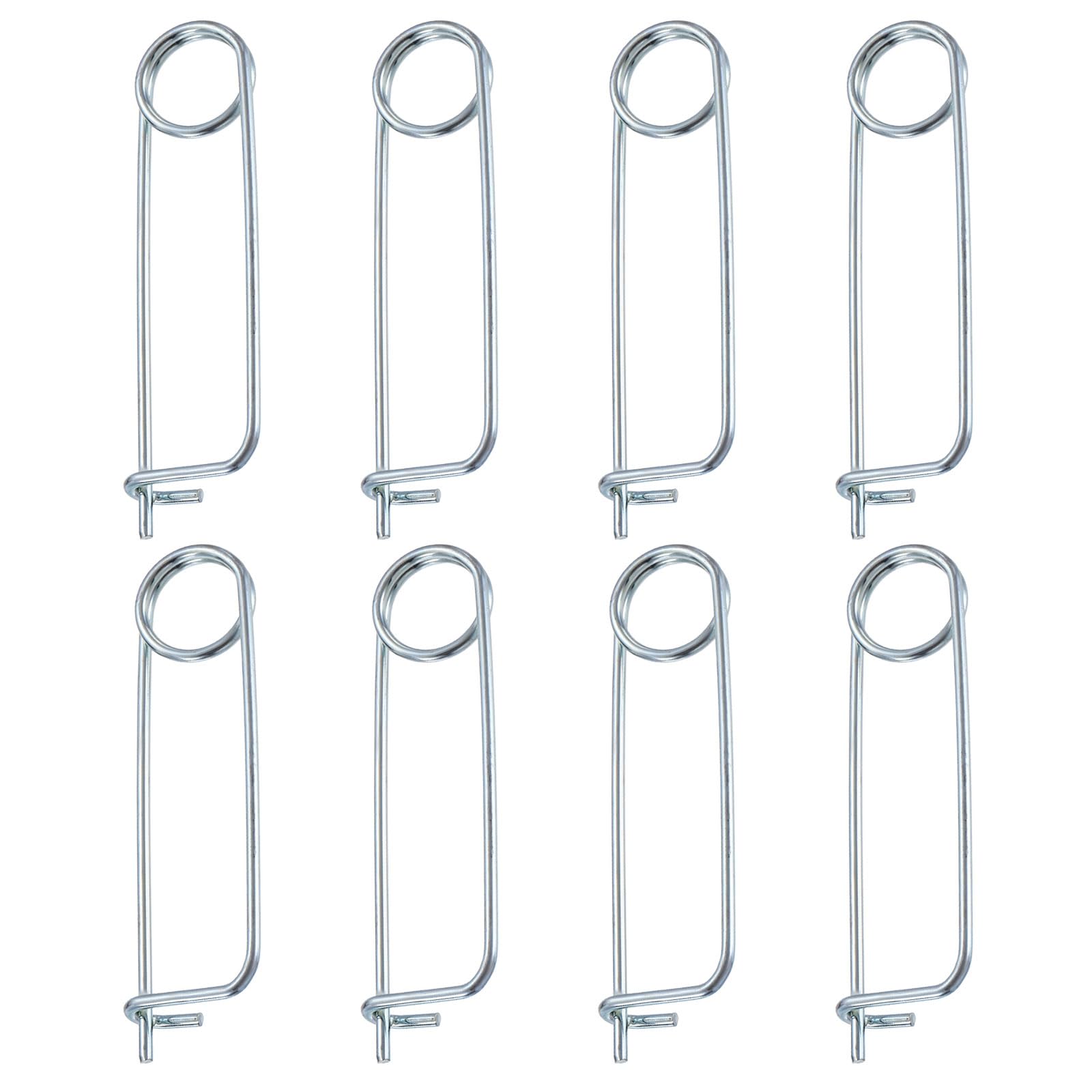 PATIKIL M3.2x80mm / 0.13"x3.15" Brooch Shape Cotter Safety Pin Spring Pin Fastener, 8 Pcs Steel Quick Lock Brooch Locking Fastener for Farm Garden Lawn Hook Hitch