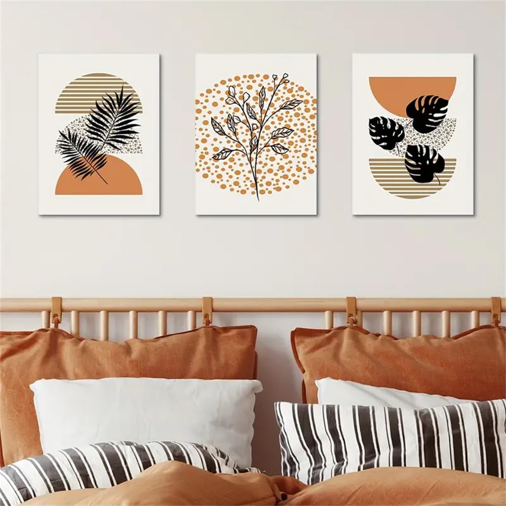 WBYZAC Botanical Posters-Modern Abstract Geometric Graphics Botanical Floral Line Art Posters, Office, Home, Bedroom Wall Decoration Core Painting Artwork-60 * 80cm*3PCS (No Frame)