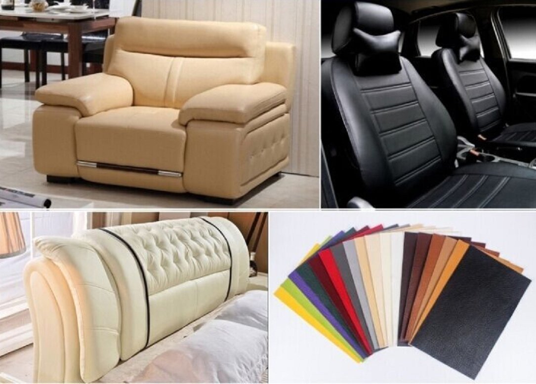 YABINA 137 x 100 cm Self Stick No Ironing Sofa Repairing Leather PU Fabric Patches Scrapbook Badges (Wine Red)