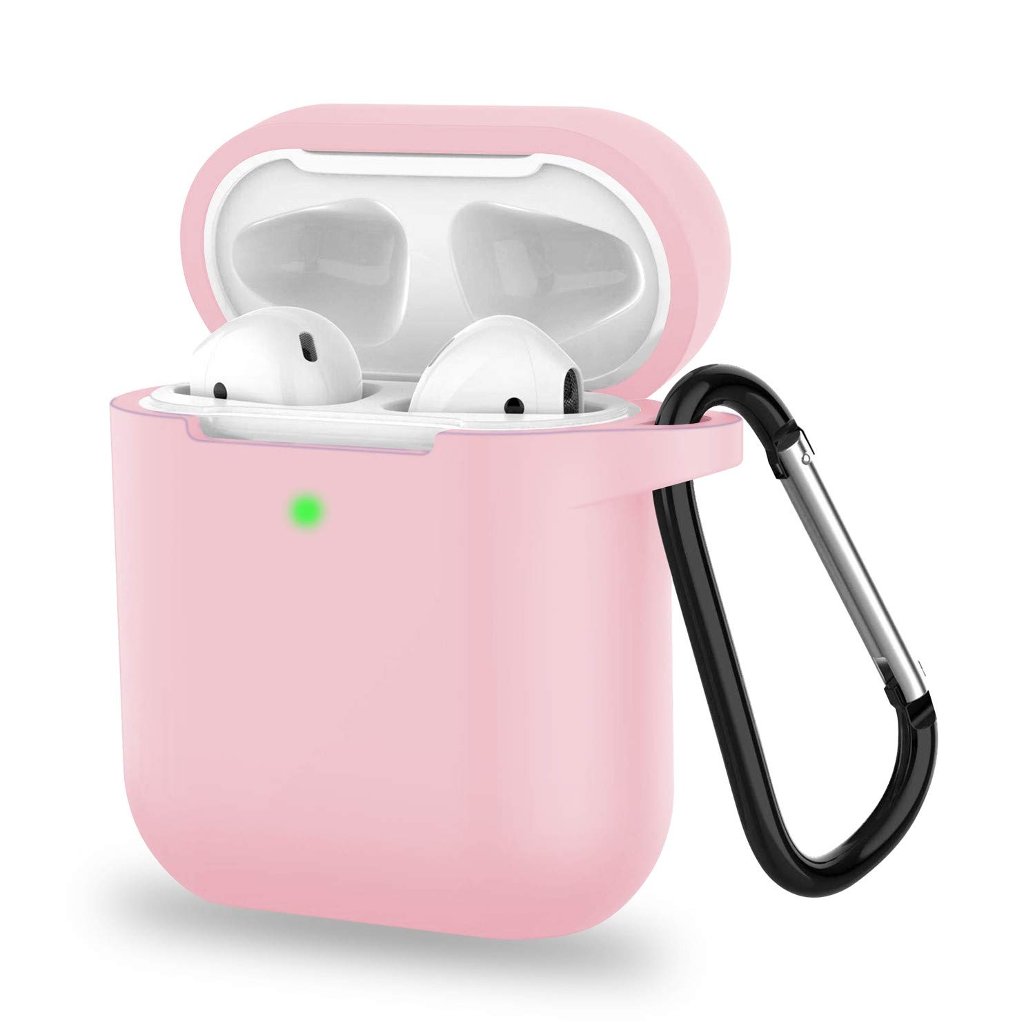 HAndPE Silicone Case Full Protective Cover[Front LED Visible] for Apple Airpods 2 [Compatible with Airpods 1] (Pink)