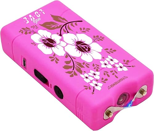 FIGHTSENSE Mini pistola de aturdimiento súper resistente de 35 mil millones para autodefensa con linterna LED brillante batería recargable fundas de