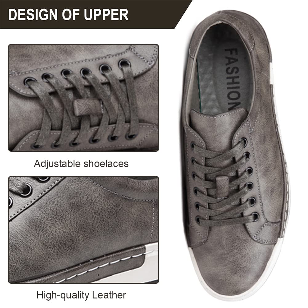 Hommes Casual Cuir Skateboard Fashion Chaussures Dentelle Talons Hauts Chaussures Antidérapantes Business Fashion Floor Comfort Sneakers