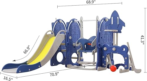 Miniatura 7 de UNICOO® Juego de toboganes y columpios para niños pequeños, juguetes para interiores y exteriores para niños pequeños de 3 años en adelante con aro
