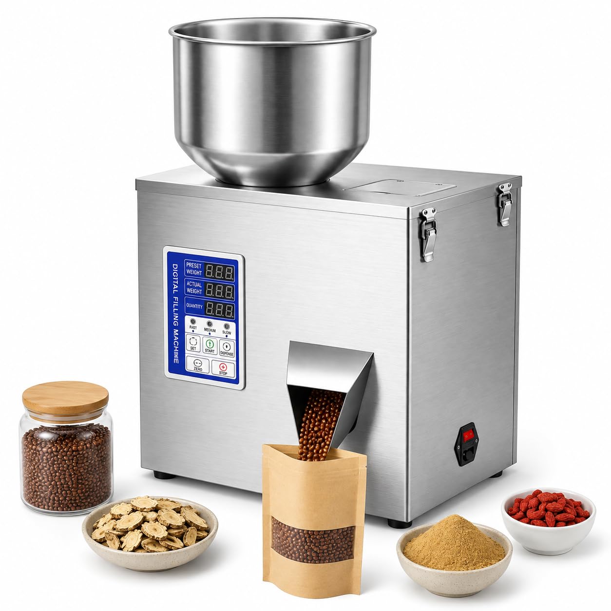 Máquina Automática de Llenado de Polvos, Llenadora de Gránulos 200g