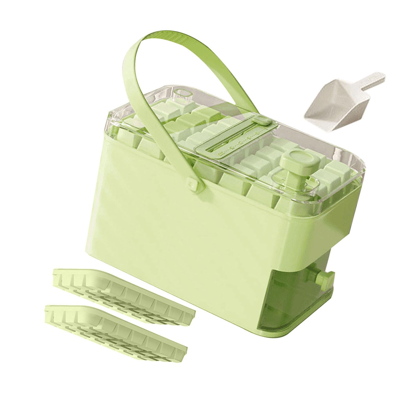 Qusinfc Press Type Ice Tray Box Ice Maker Storage Box with Lid and Bin Refrigerator Mold Easy to Use Refrigerator Maker