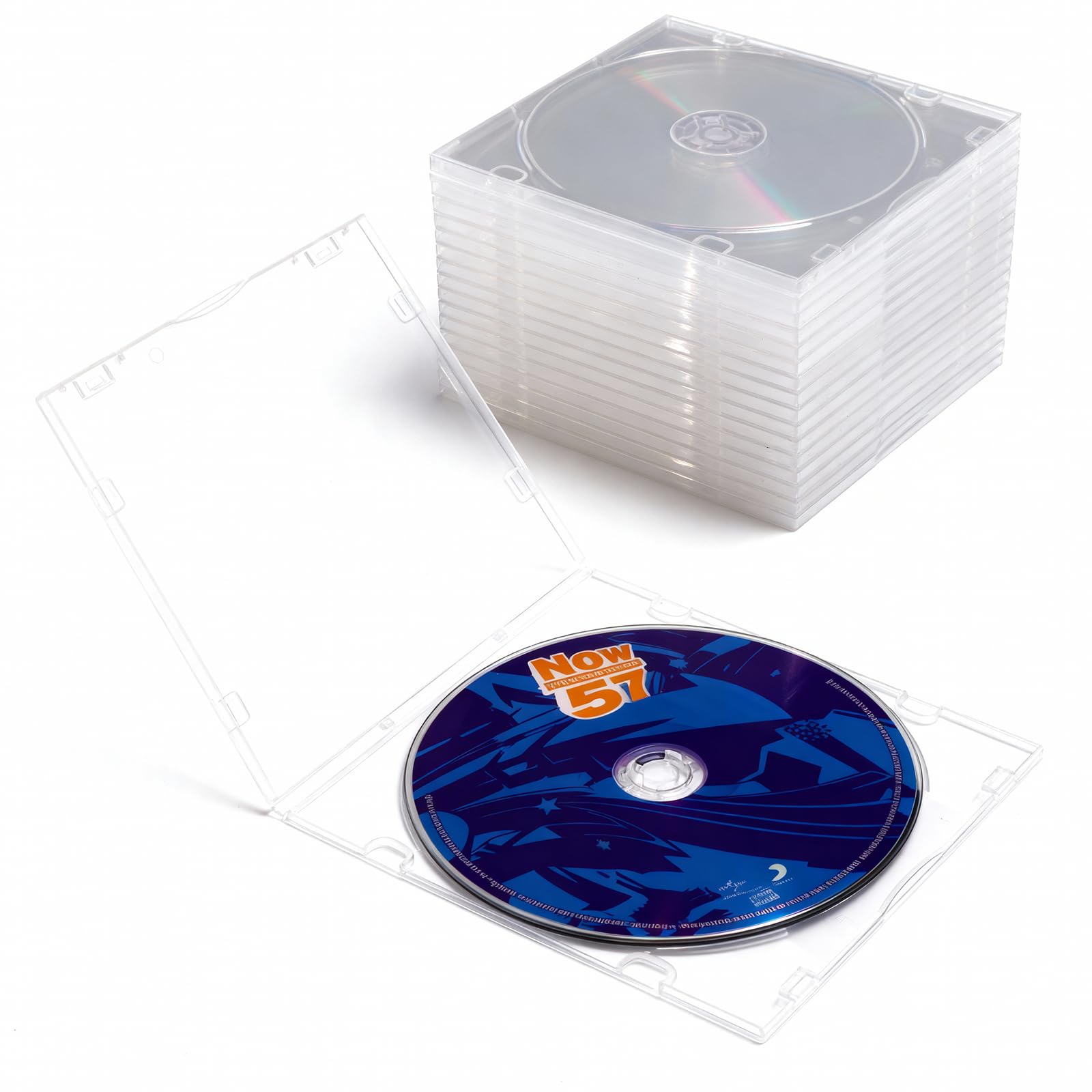 Tapetinel 5mm超薄型 CDケース 20枚セット PP素材 透明 耐衝撃 スリムタイプ CD/DVD収納ケース 省スペース-Clear