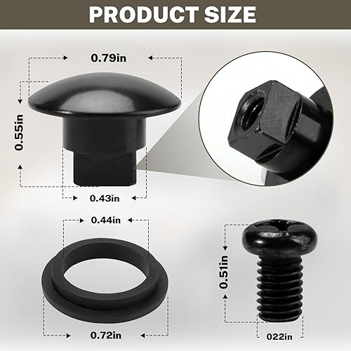Miniatura 3 de Pestillo de la ventana trasera Tornillo Tuerca Tornillo Cabina Vidrio Se adapta a 2003-17 Sienna GSL ASL - 1 juego