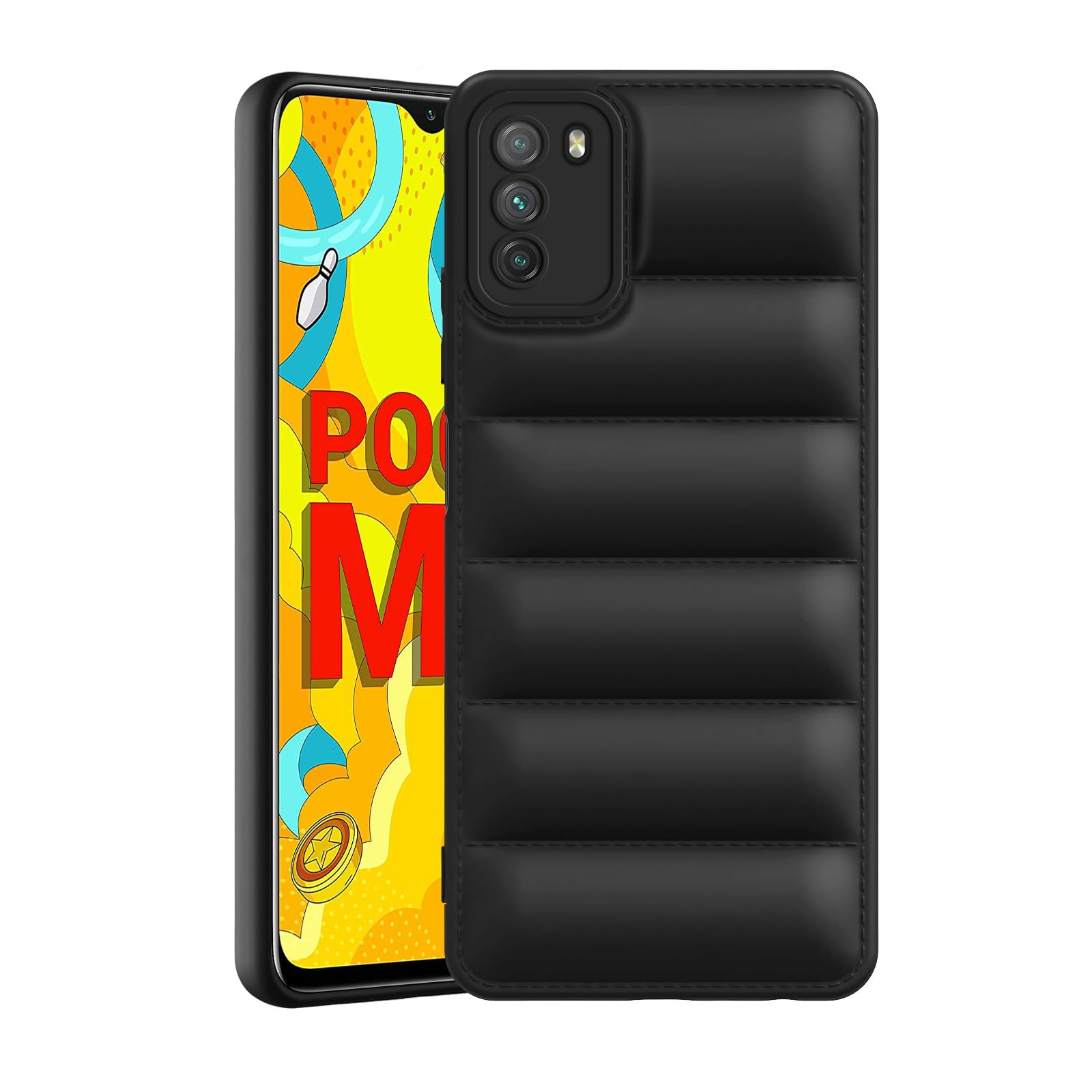 Plus Puffer Case Camera Protection Soft Back Cover for Poco M3 - Black (B0D2RQFGNS) Amazon Price History, Amazon Price Tracker