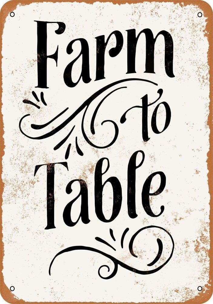 Kwqdozf Tin Sign-9 12X16inch Farm To Table Vintage Metal Aluminum Tin Sign Door Signs 12X16 In