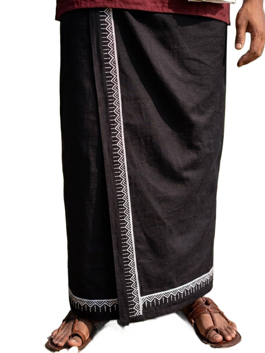 niira Kora Khadi Dhoti Lungi for Men | Traditional Veshti Pancha Wrap | Lightweight Ethnic Wear for Festivals, Ceremonies & Daily Comfort-picture-34