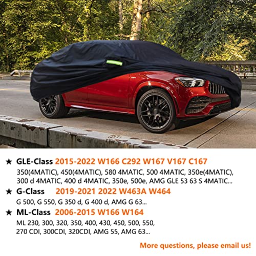 Image of Car Cover Compatible with Mercedes-Benz GLE 2015-2026, ML 2006-2015, AMG GLE Coupe SUV, Waterproof All Weather Covers with Cotton Lining for GLE 350 400 450 500 550, Outdoor Rain Sun Snow Cover