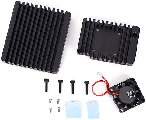 Carcasa NanoPi R2S, Carcasa del Disipador Térmico Con Ventilador, Carcasa de Aleación de Aluminio Carcasa Con Ventilador de Enfriamiento Para La Carcasa Protectora Nanopi R2S Informática,Componentes,Dispositivos externos,Cajas de ordenador de sobremesa