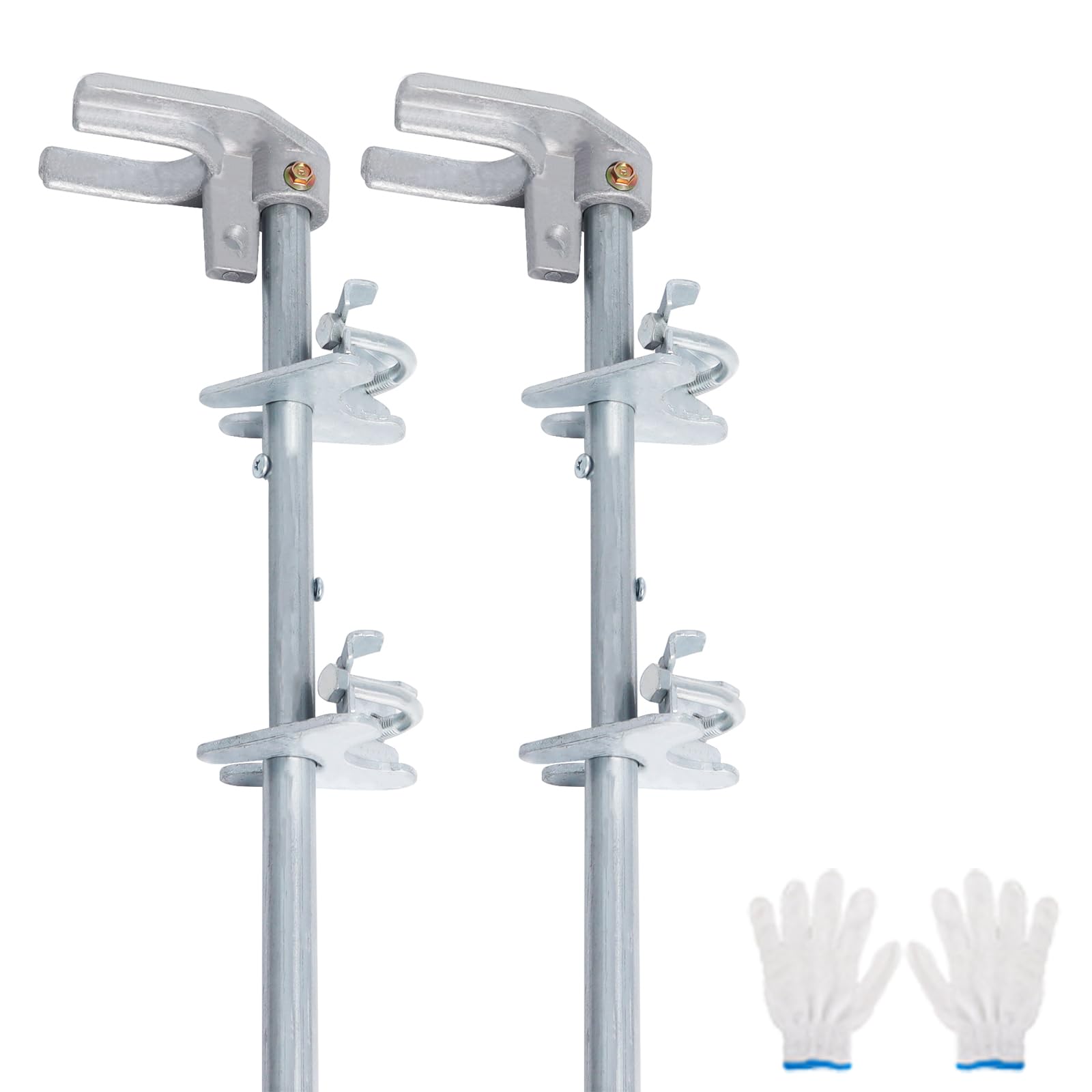 PODOY 36" Chain Link Double Gate Drop Rod,Heavy Duty Pull Style Latch for 1-3/8" Frame,Rust-Resistant Galvanized Steel Chain Link Fence Gate Latch for Metal Gates (2 Packs)