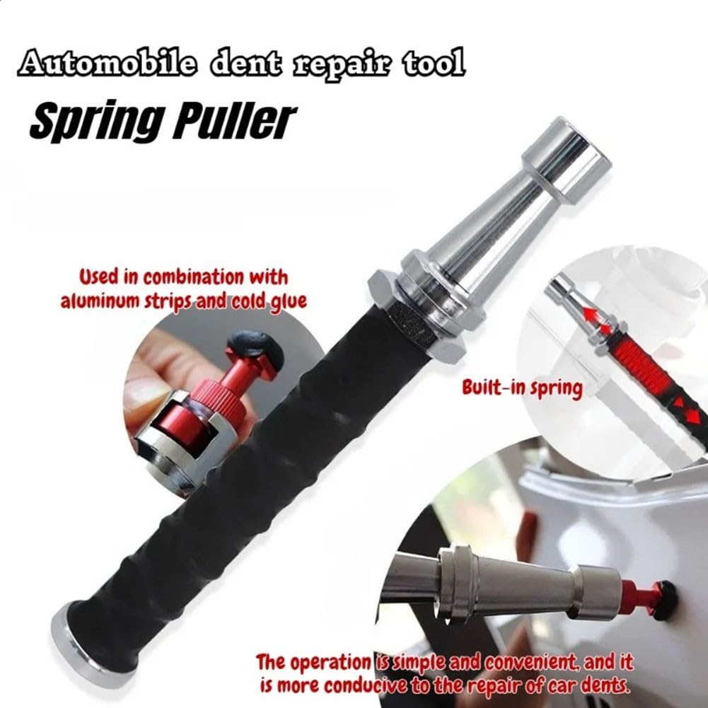 Martello a cremagliera per riparazione di urti auto, telescopio con meccanismo a molla, adatto alla vernice e portatile, kit di attrezzi fai da te per la manutenzione della carrozzeria dell'auto